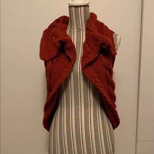 Burnt orange knit shrug